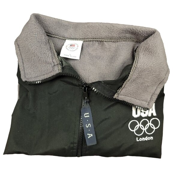 US Olympic Committee Men L USA London Olympics Full Zip Colorblock Fleece Jacket - Picture 9 of 14
